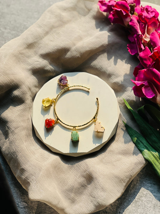 Navratna Charm Cuff Bracelet