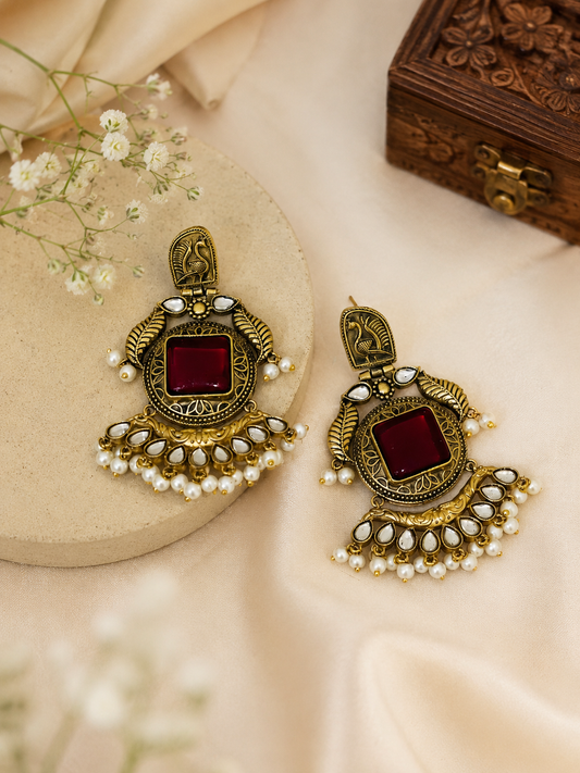 Mayura Pearl Chandbali Earrings