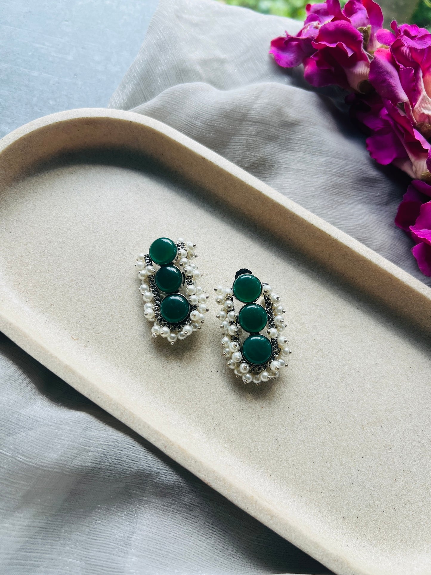 Moonmist Pearl Studs