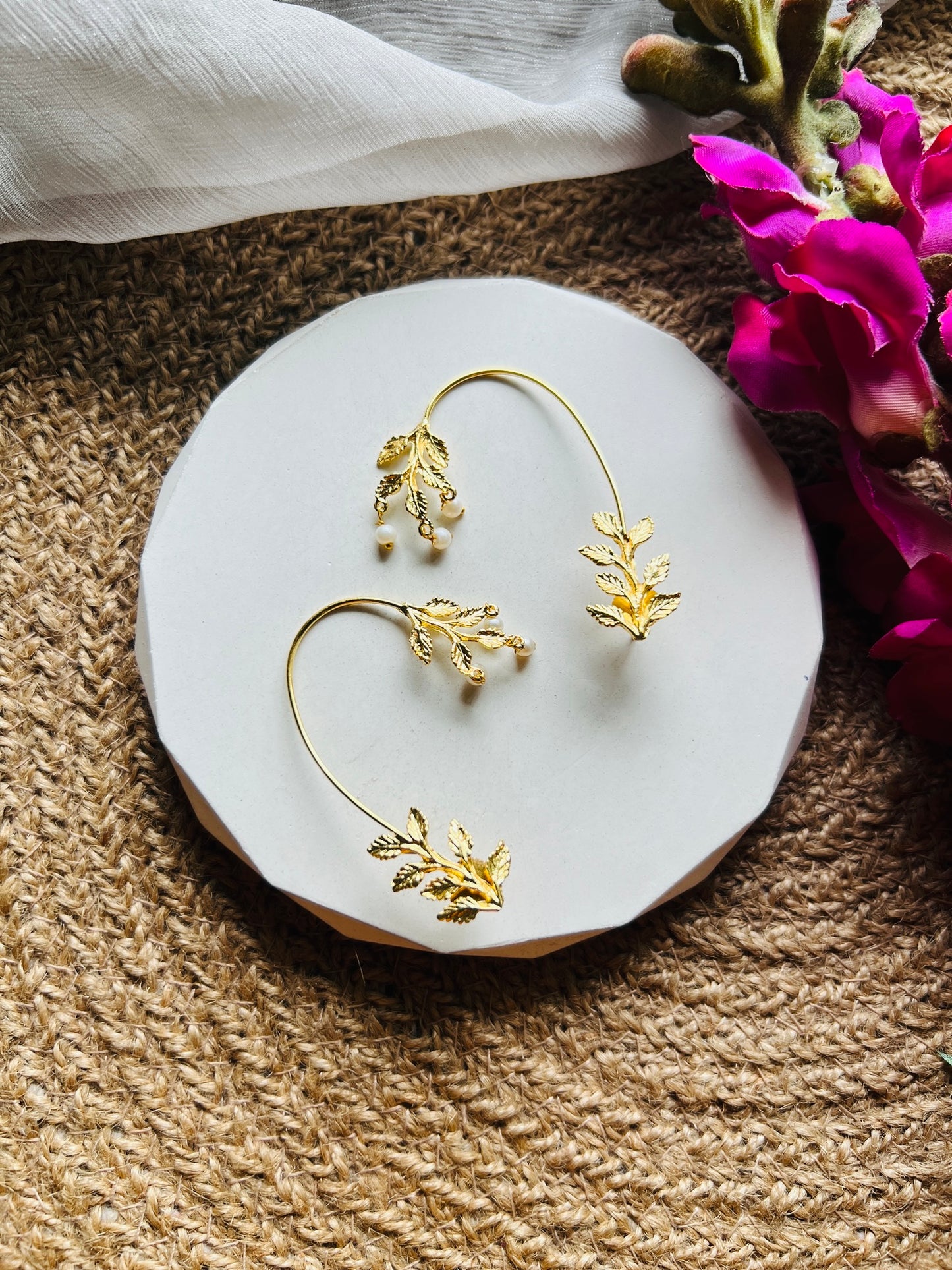 Elara Leaf Cuffs - Earrings