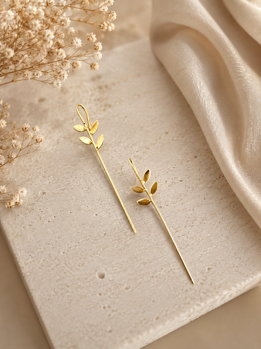 Willow Leaf Needle Ear Cuff