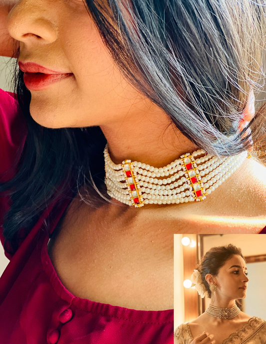 Wave Pearl Choker - Neckpiece