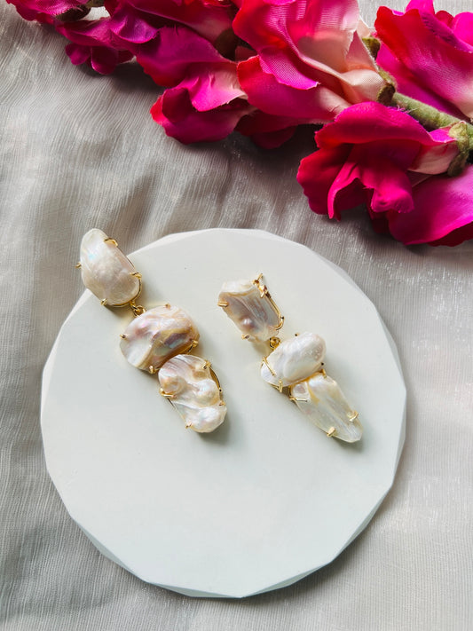 Milky Premium Baroque Earrings - Earrings