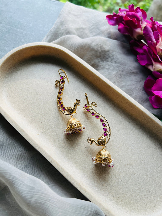 Morni Ruby Earcuff Jhumka