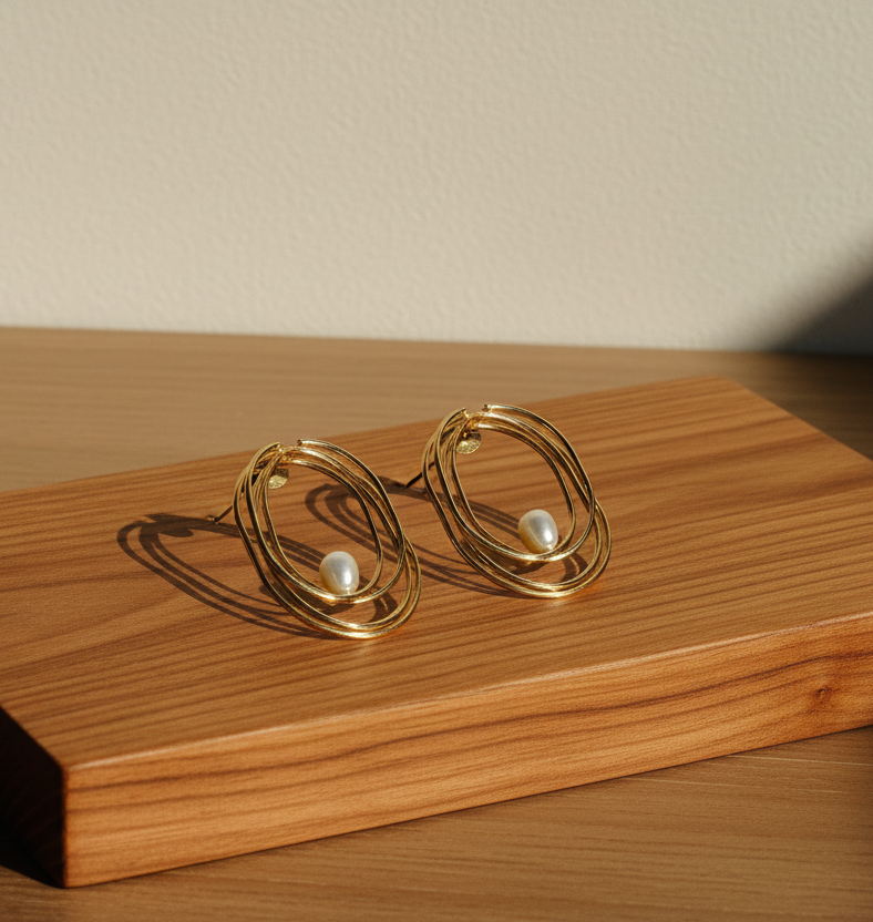 Nyan Aura Pearl Earrings