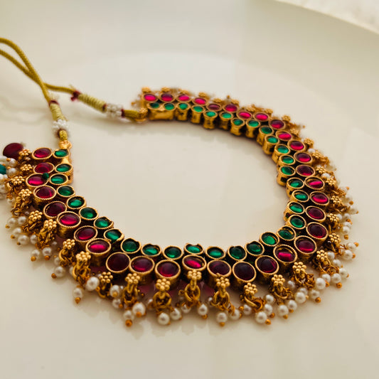 PRAVII DOUBLE SIDED PEARL CHOKER/NECKLACE - Neckpiece