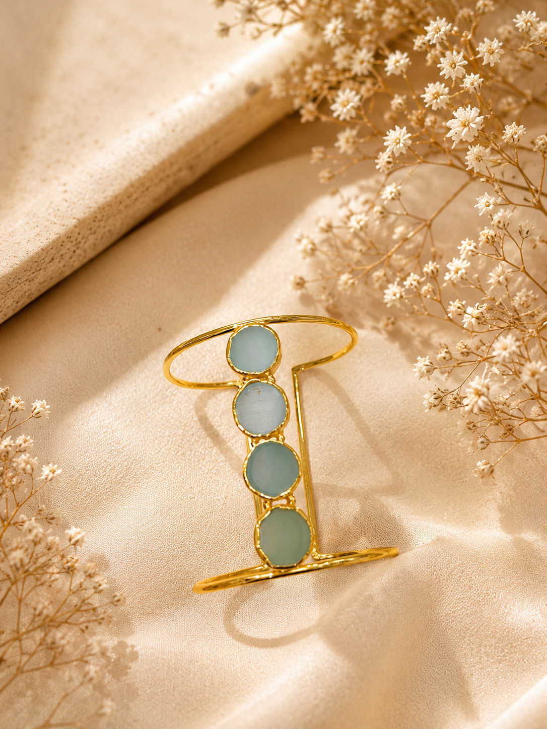Linear Adjustable Gold Bangle