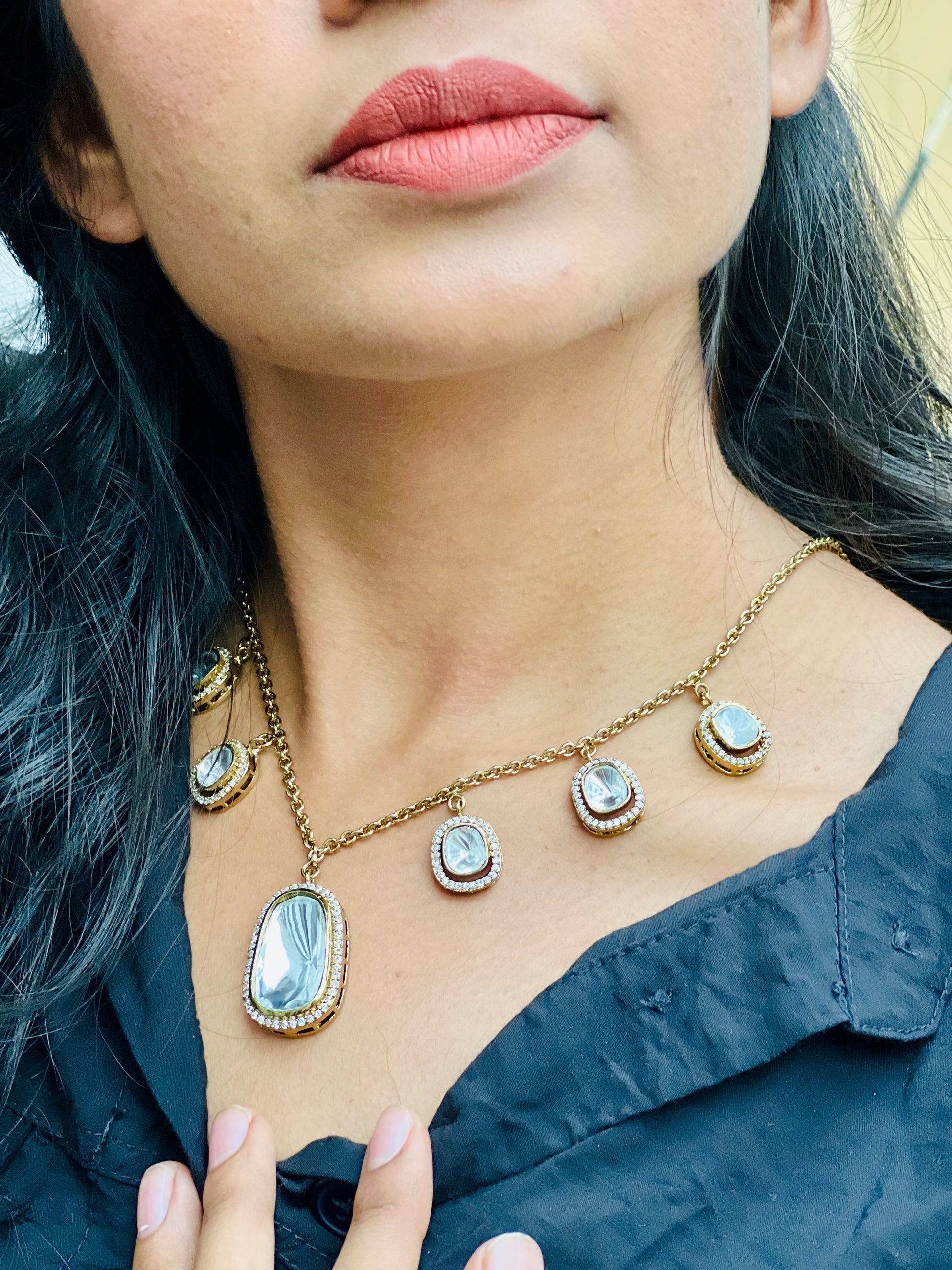 INA MOISSANITE STONE NECKPIECE - Neckpiece
