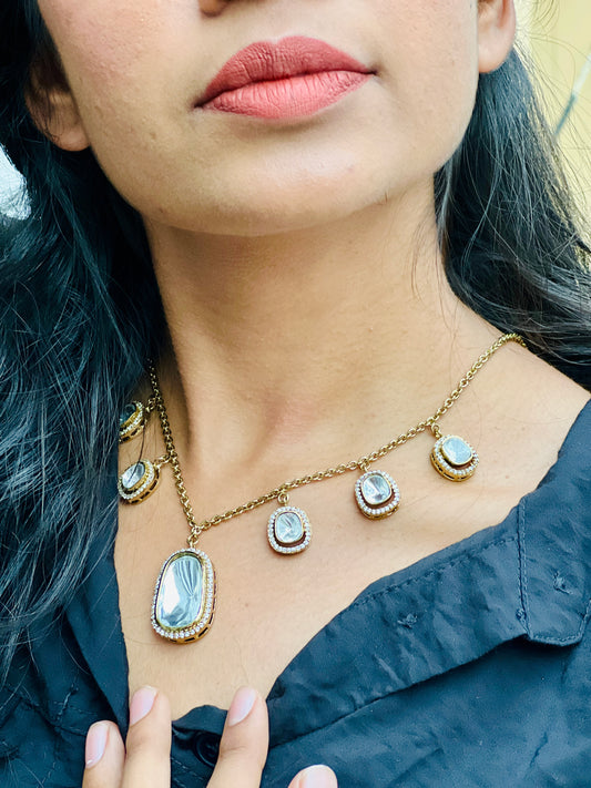INA MOISSANITE STONE NECKPIECE - Neckpiece