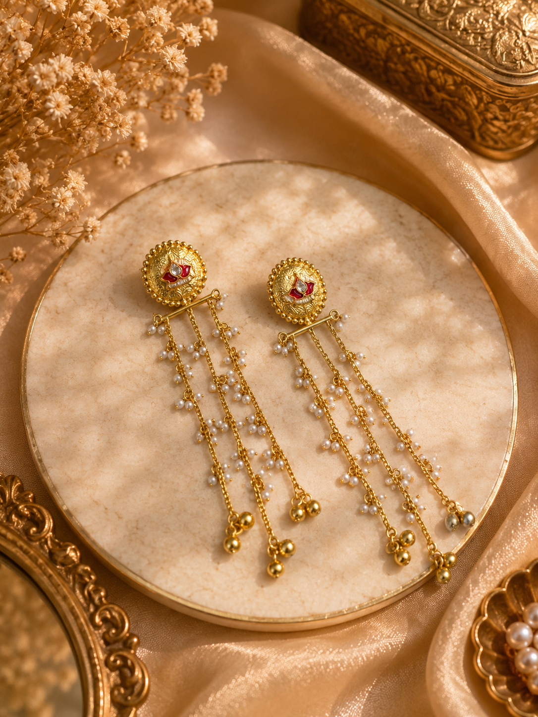 Noor Pearl Tassel Earrings