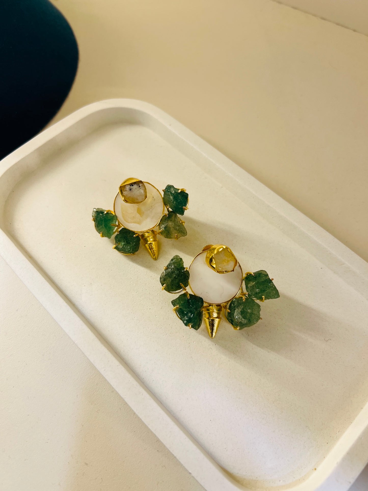 Blush Ember Stone Statement Earrings