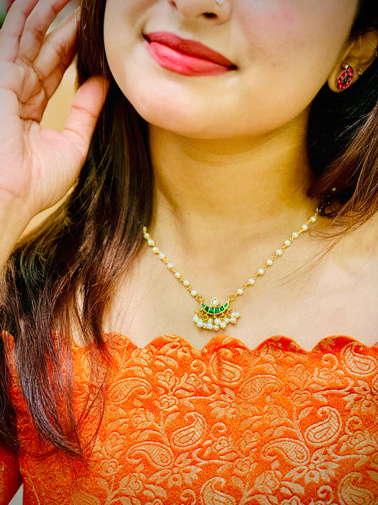 Pearl Crescent Necklace