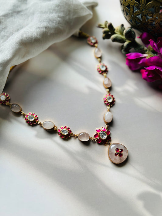 Blush Garnet Bloom Neckpiece