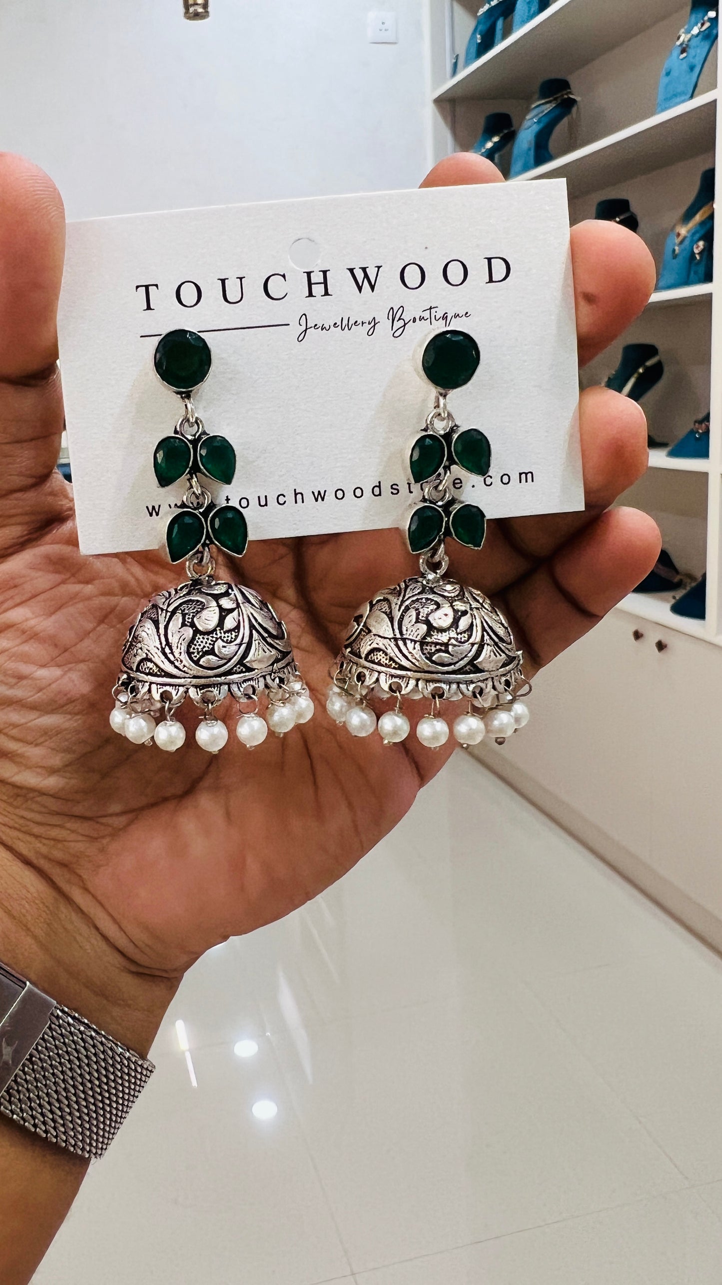 Pearl Bloom Jhumkas