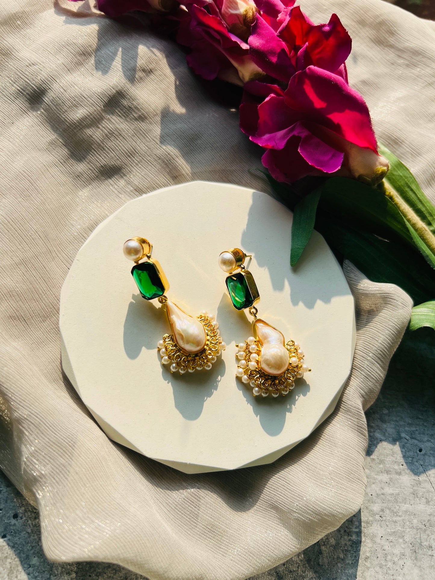 Baroque Pearl Statement Earrings