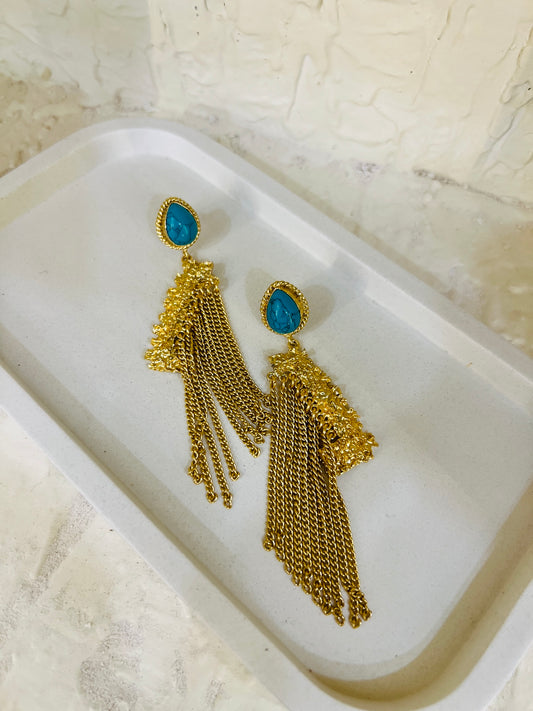 Ruby Cascade Chain Earrings