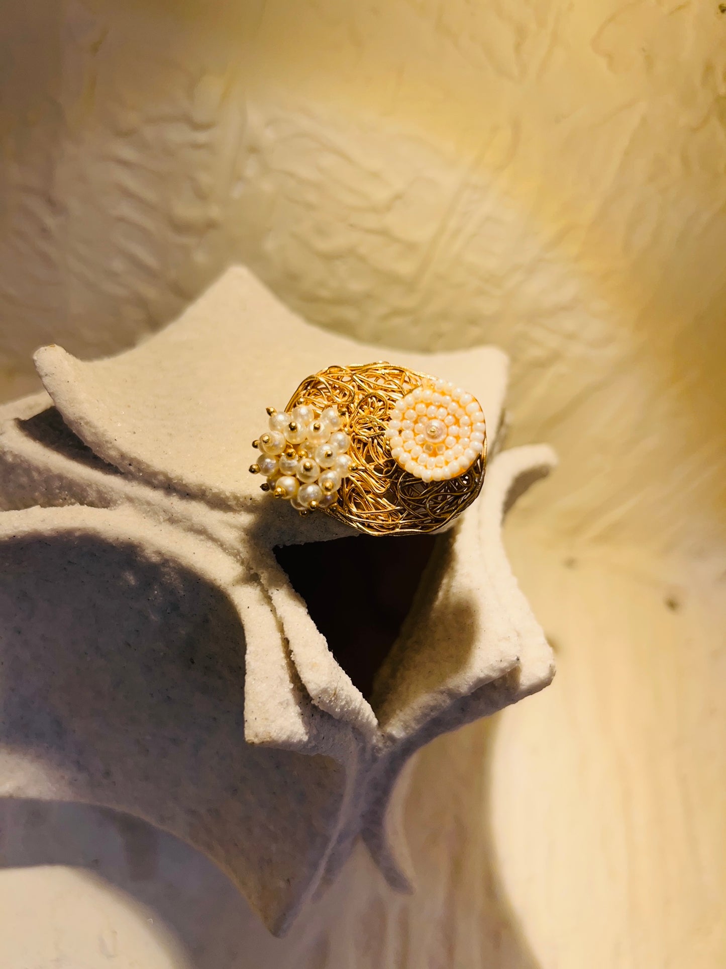 Vintage Pearl Garden Ring