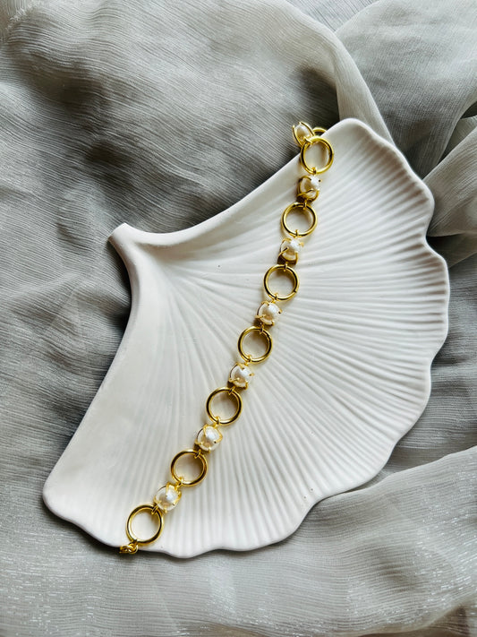 Golden Orbit Pearl Choker - Neckpiece