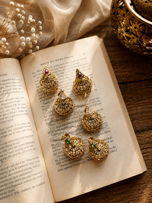 Ruby Radiance Jhumkas
