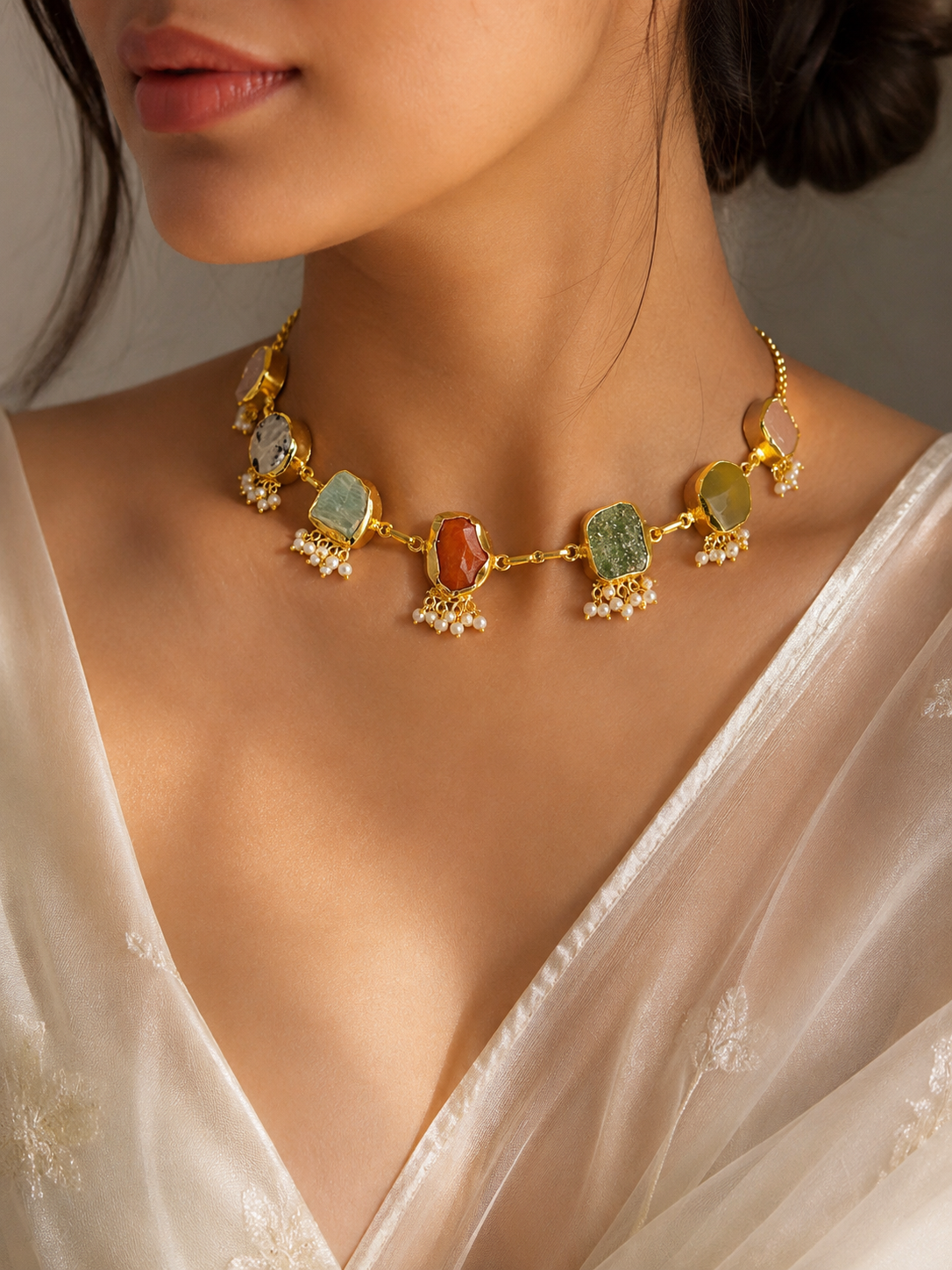 Chandrika Natural Stone Necklace