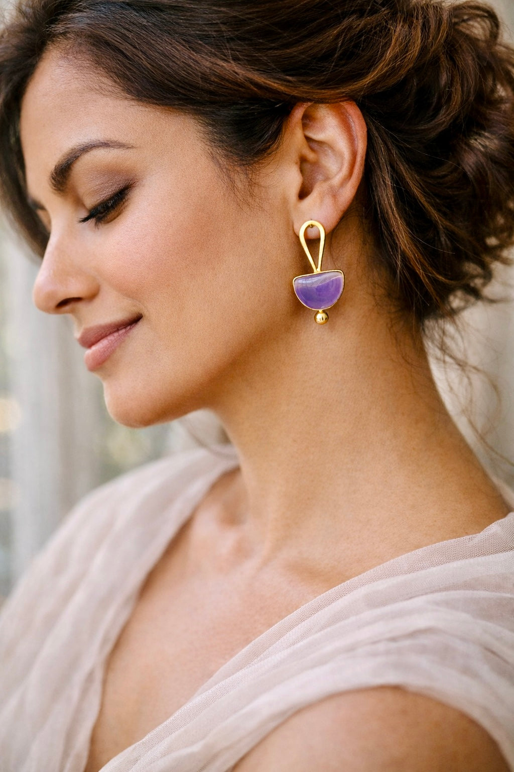 Celeste Drop Stone Earrings