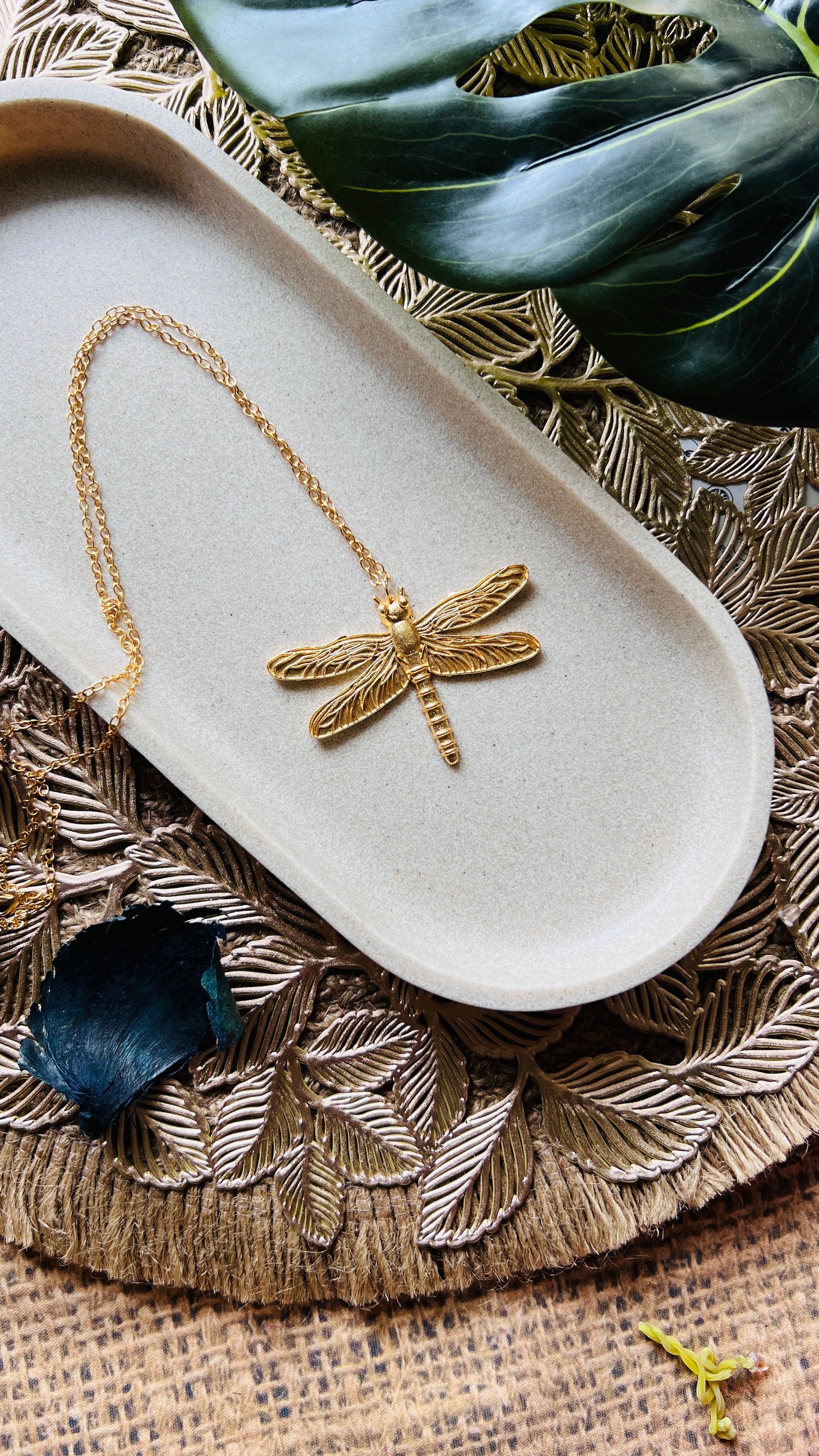Mystic Dragonfly Pendant Chain - Neckpiece