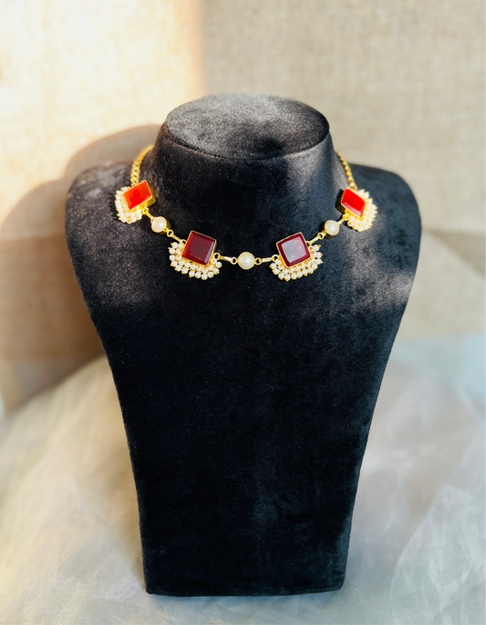 Cherry Red Neckpiece - Neckpiece