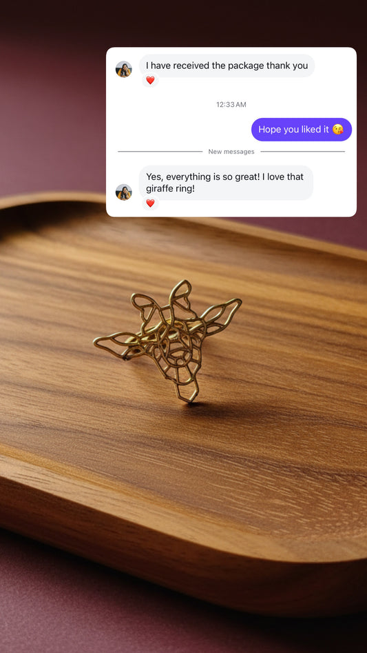 Golden Giraffe Adjustable Ring