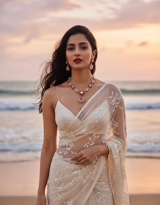 Blush Garnet Bloom Neckpiece