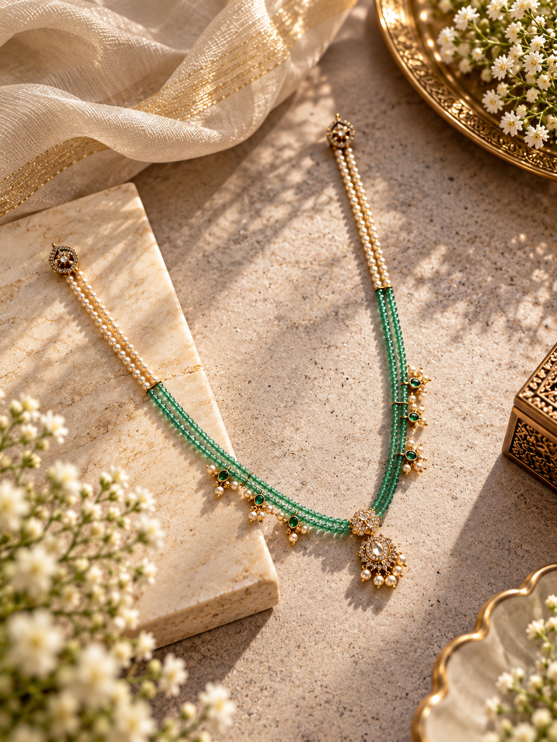 Celestia Pearl Beaded Necklace