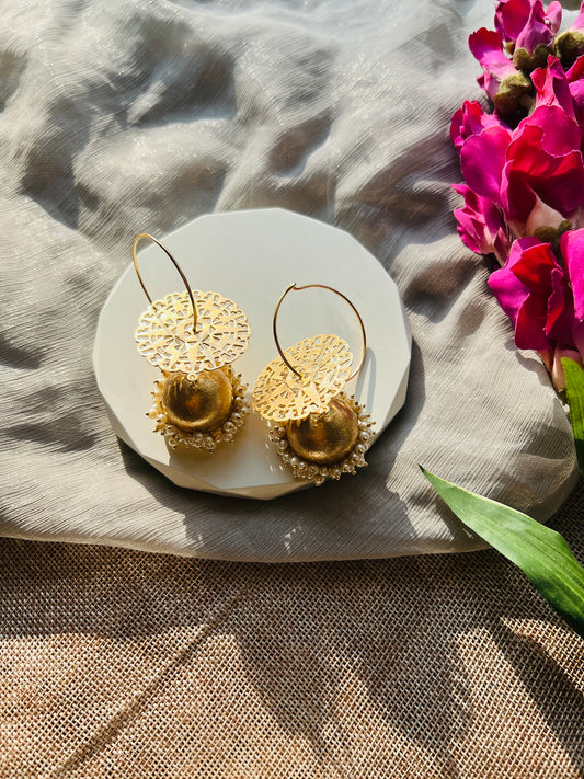 Celeste Pearl Halo Hoops