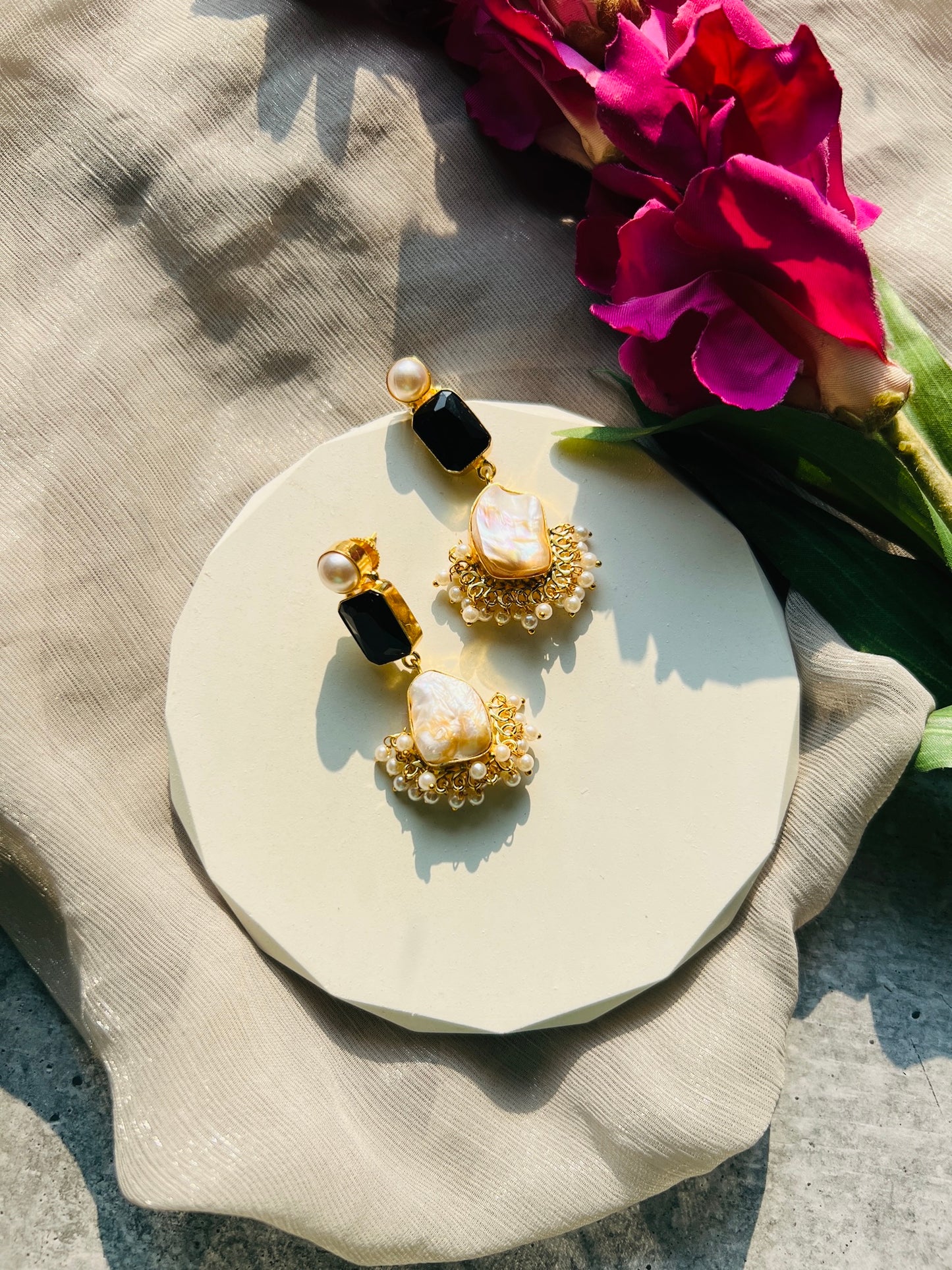 Baroque Pearl Statement Earrings