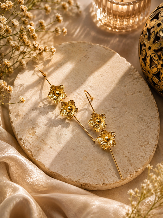 Aaradhya Floral Gold Ear Cuff