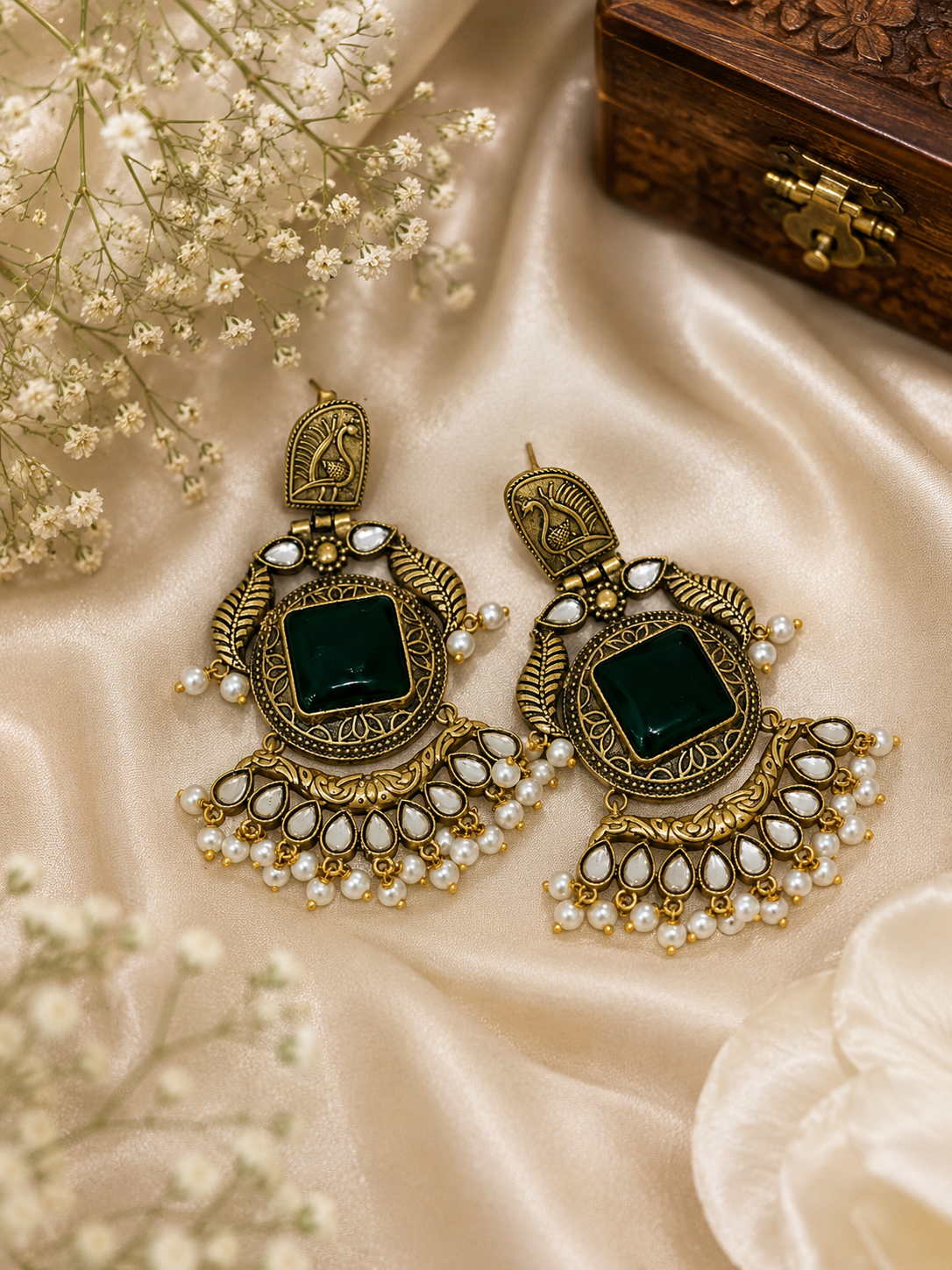 Mayura Pearl Chandbali Earrings