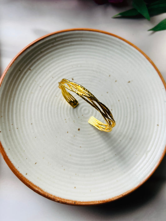 Auric Textured Open Bangle - bangles