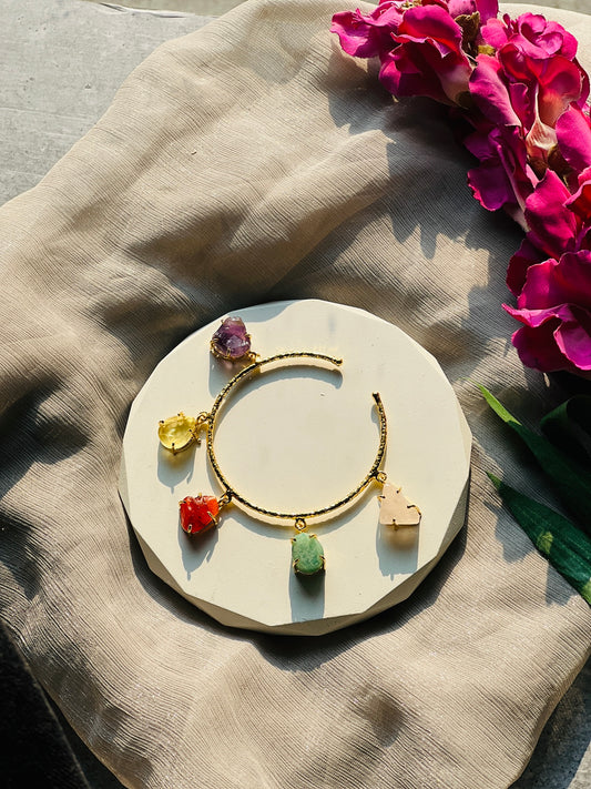 Navratna Charm Cuff Bracelet