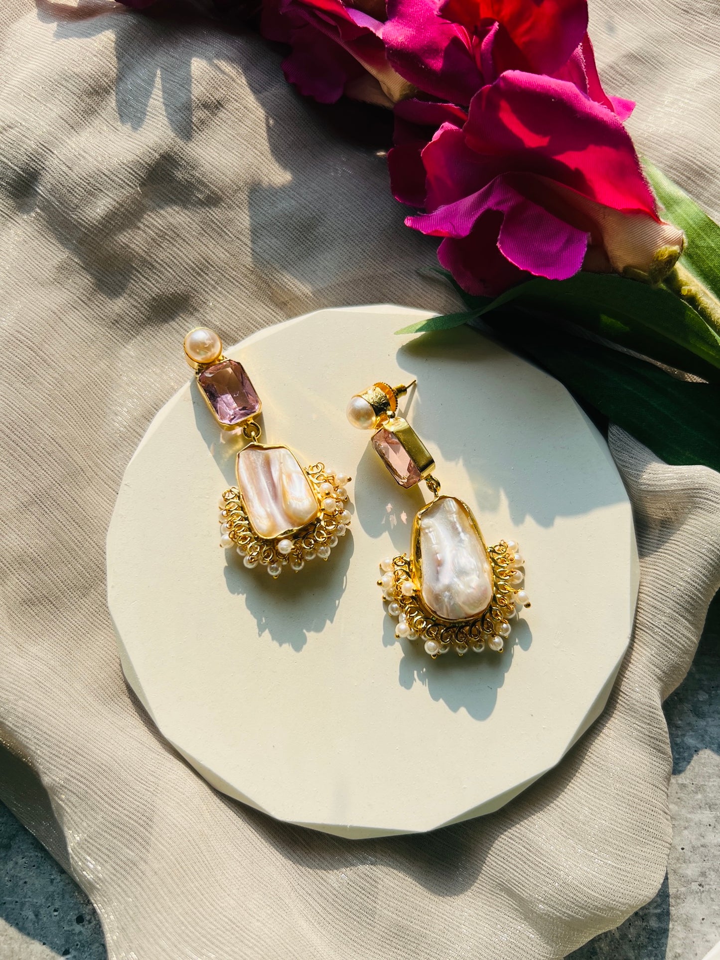 Baroque Pearl Statement Earrings