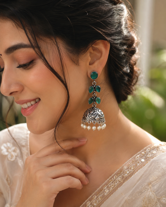 Pearl Bloom Jhumkas