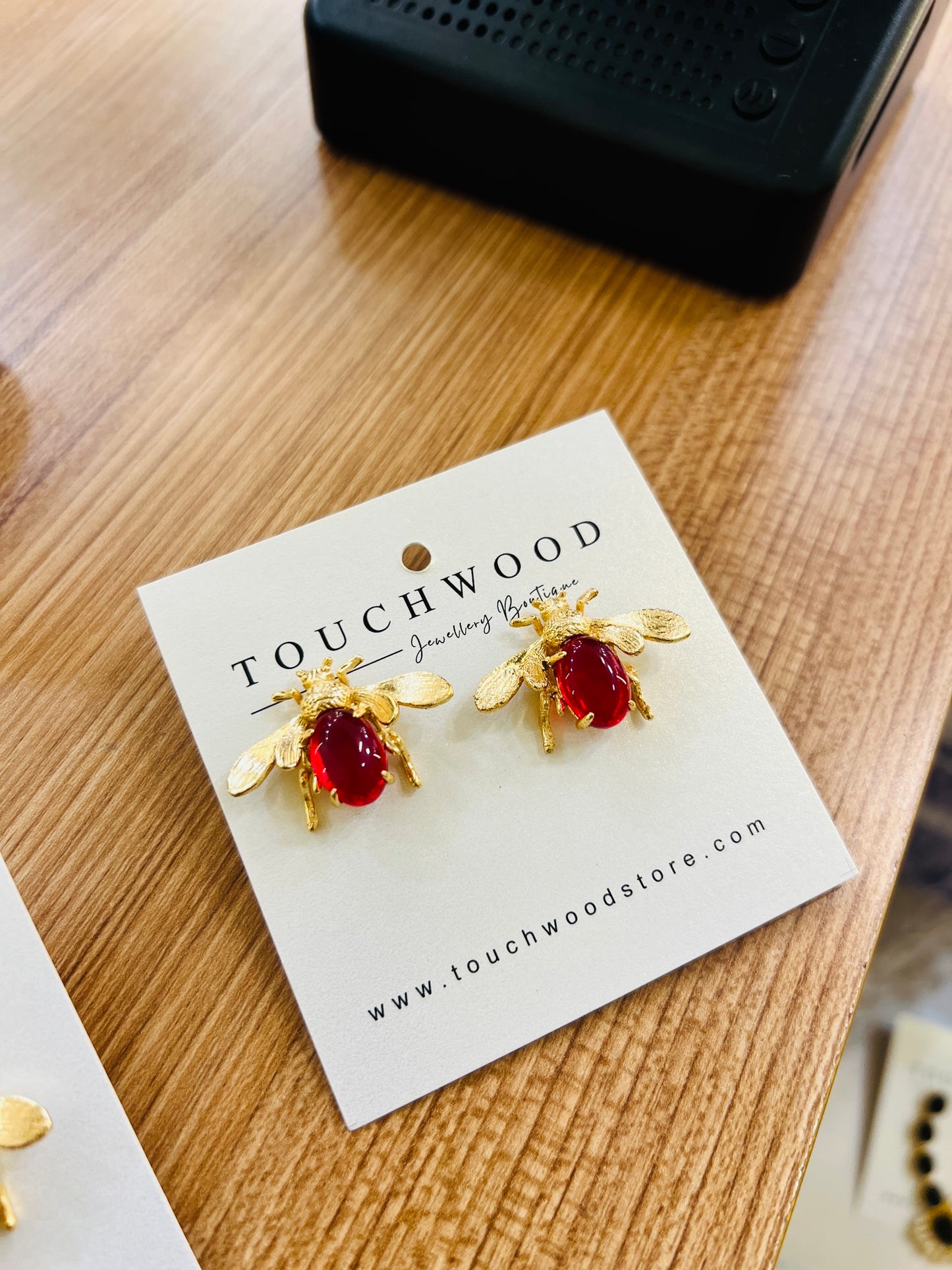 Ruby Queen Bee Studs