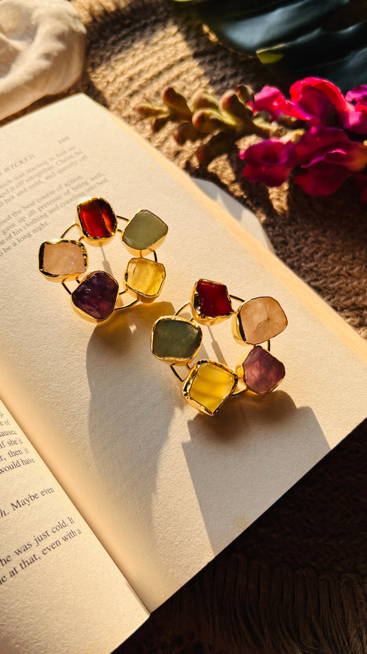 Aura Round Earrings - Earrings