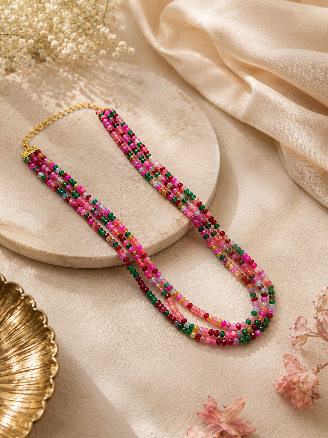 Rosé Garden Multi-Strand Necklace