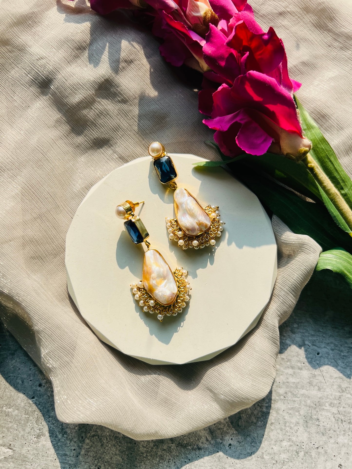 Baroque Pearl Statement Earrings