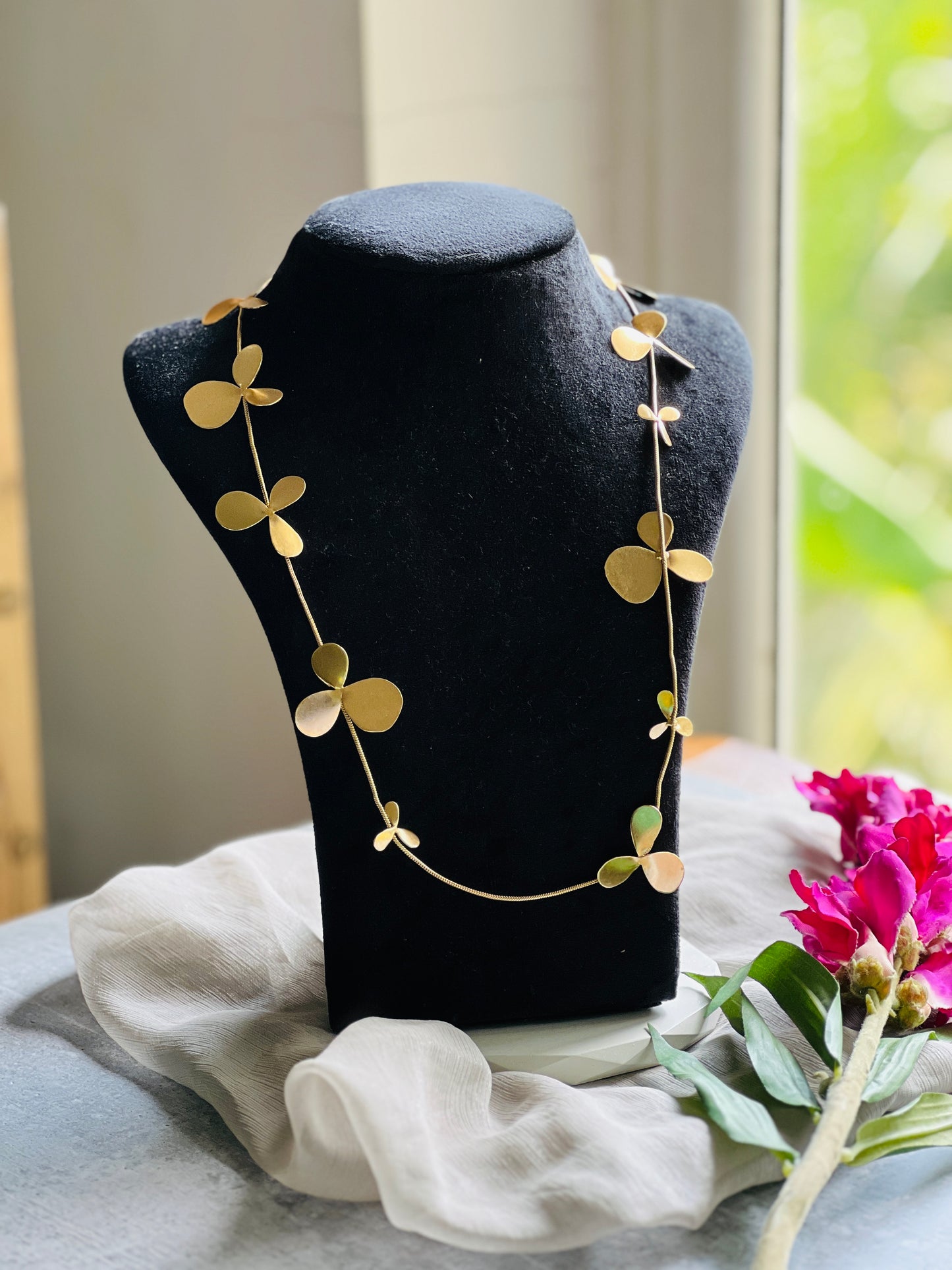 Golden Petal Vine Necklace