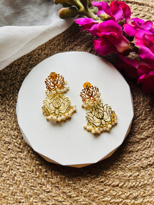 Kamya Lotus Drops - Earrings