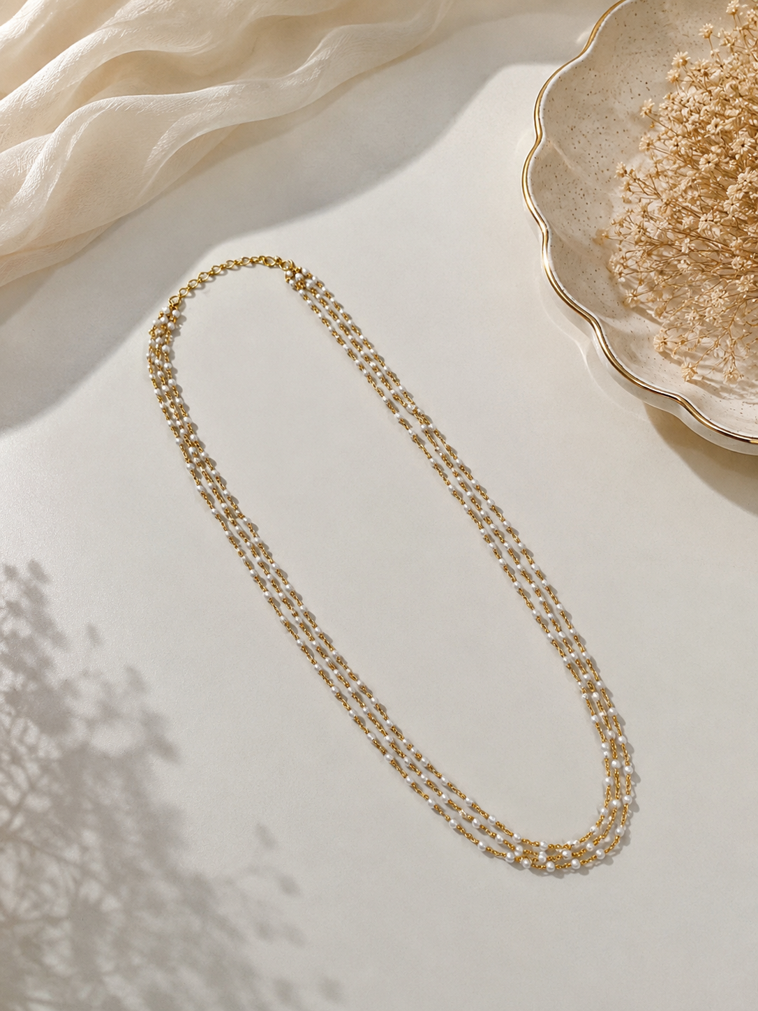 Triple Pearl Necklace