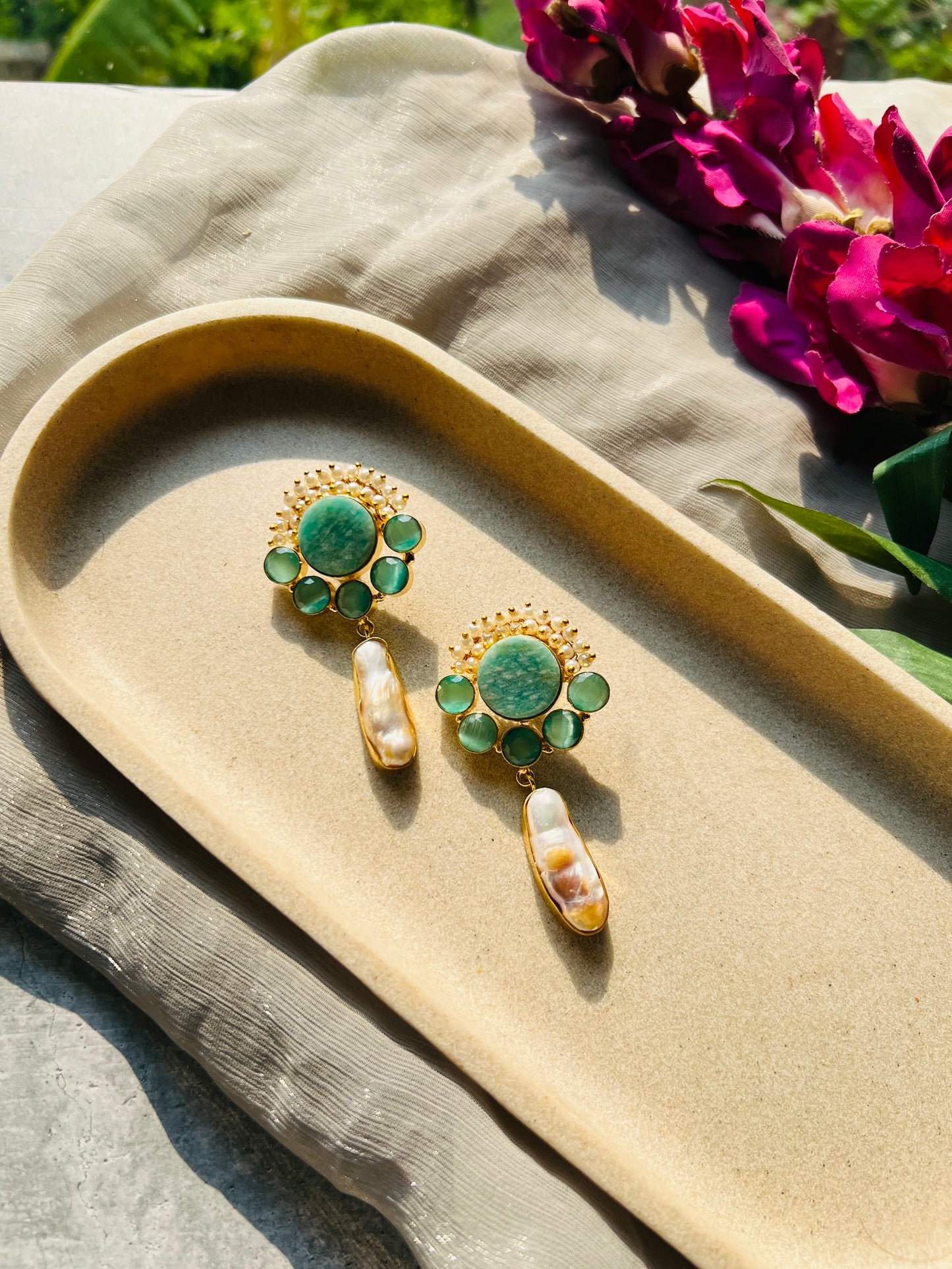Celeste Pearl Drop Statement Earrings