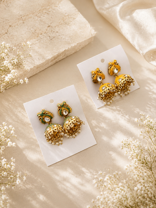 Rajwada Pearl Jhumkas