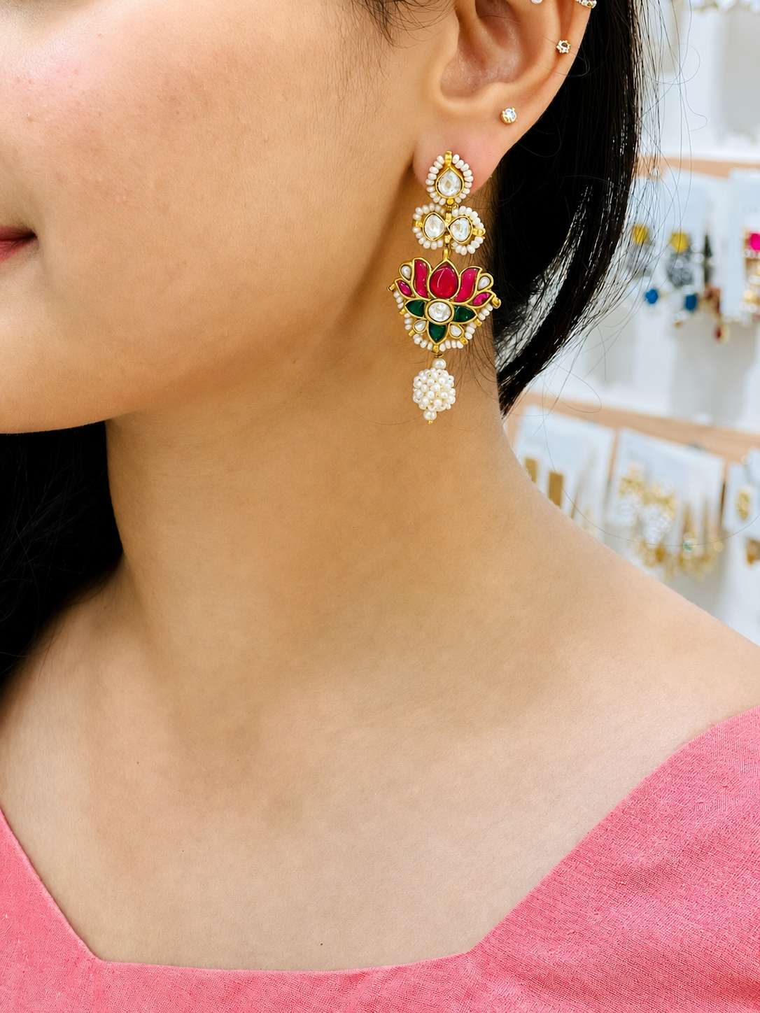 Padma Pearl Bloom Jhumkas