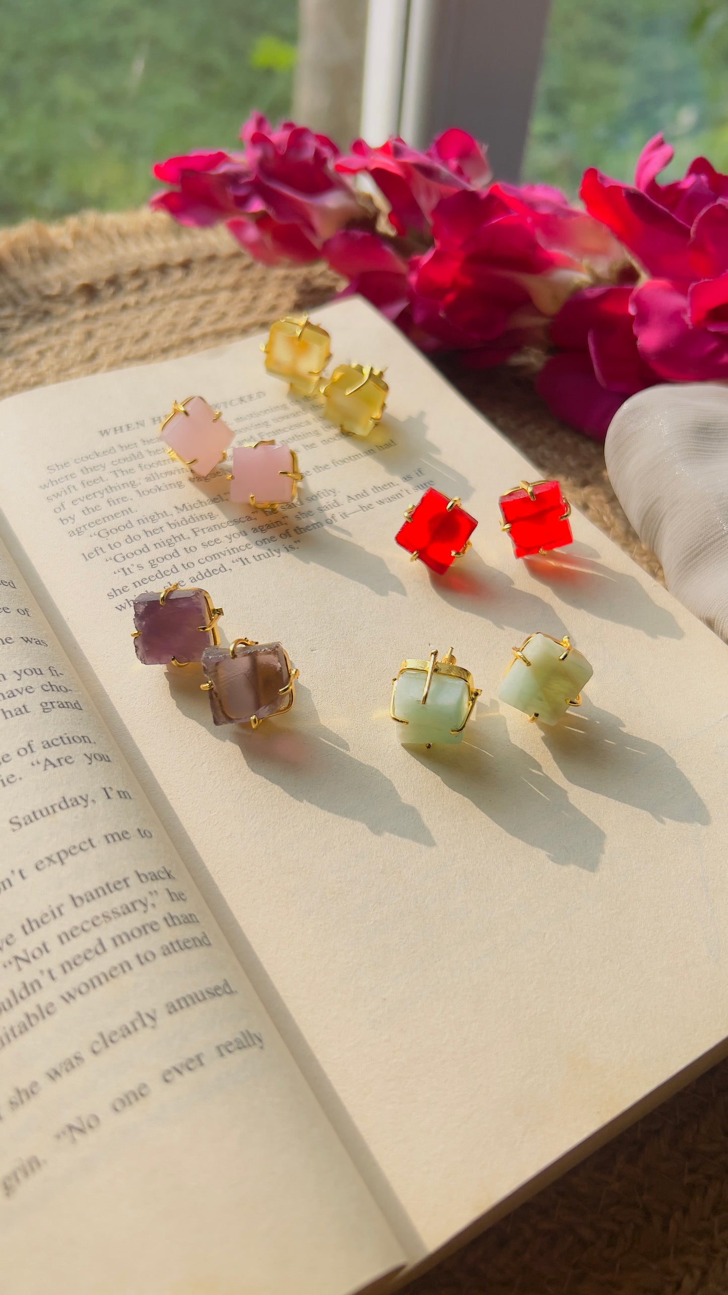 Crystal Cube Studs