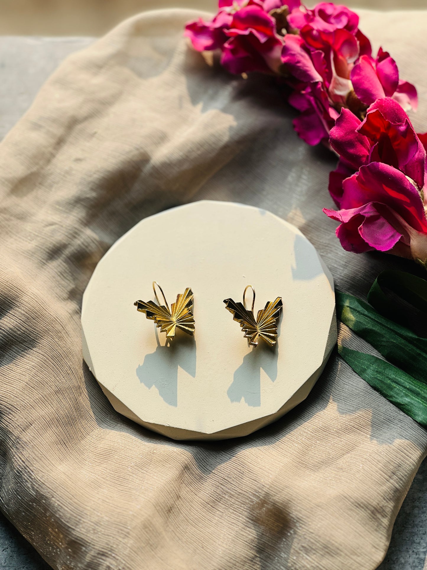 Golden Flutter Butterfly Earrings